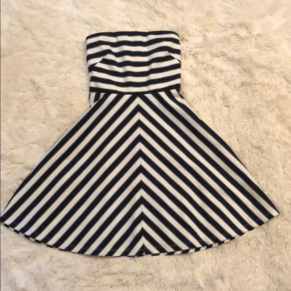 Strapless Stripe A-line Dress, The Limited